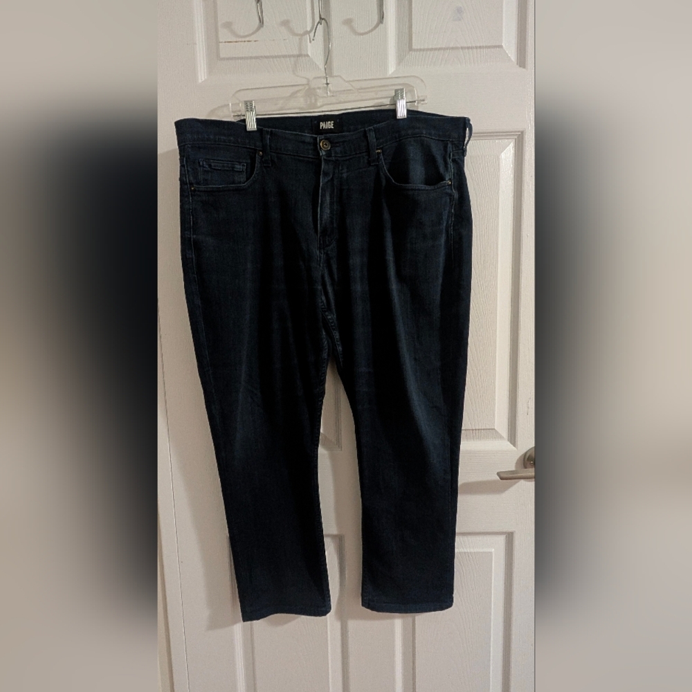 PAIGE Men's Lennox Slim Fit Jeans Dark Indigo Transcend Denim Stretch Size 38